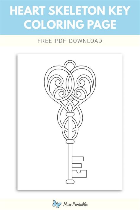 Free Printable Heart Skeleton Key Coloring Page Download It At
