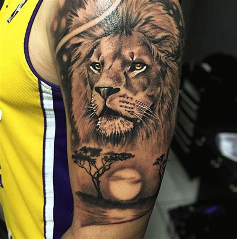Upper Arm Lion Tattoo Ideas For Guys Best Arm Tattoos