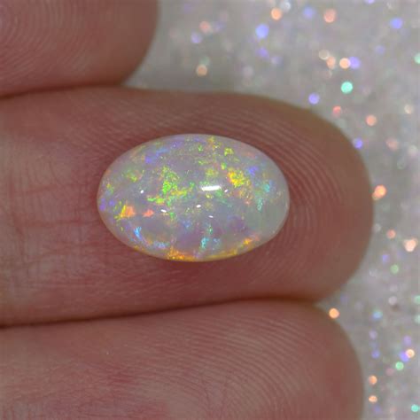 Australian White Opal Loose Stone Oval High Dome 23 Ct Opal Galaxy