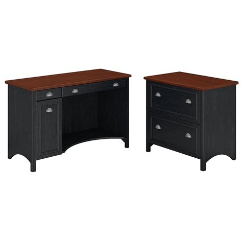 Bush Furniture Computer Desk W2 Drawer Lat File Cabinet 32w Black