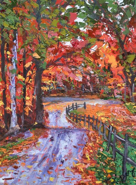 Tammy Lopez Paintings Tammy Lopez Fall Path Original Oil Painting