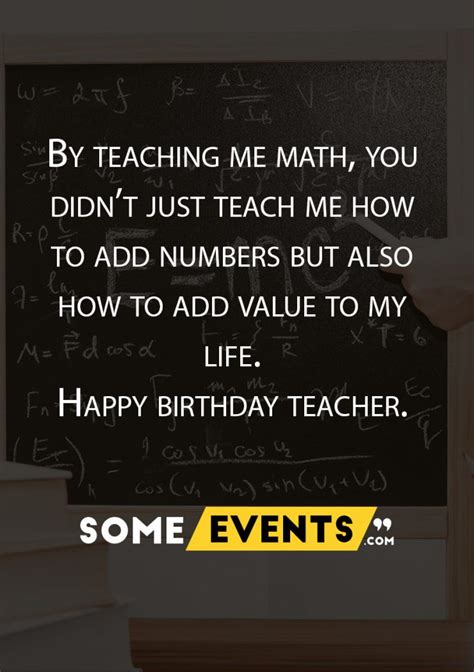 Birthday Wish For Math Teacher