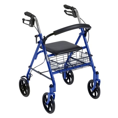 Drive Medical Four Wheel Rollator Rolling Walker With Fold Up Removable