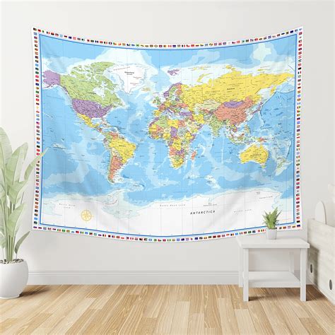 Buy Large World Map Tapestry Wall Hanging Tapestry World Map For Kids
