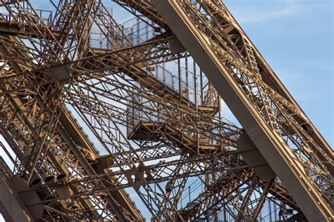 Stairs Of The Eiffel Tower In Paris France Stock Photo Image Of