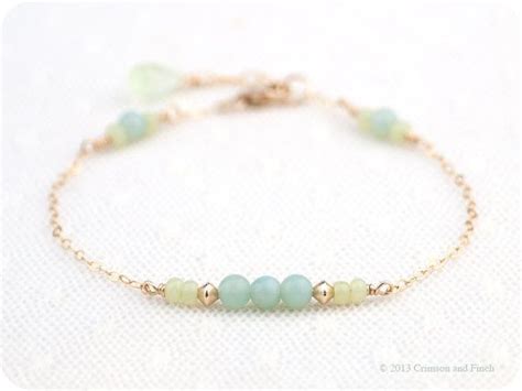 Gold Filled Mint Green Amazonite Beaded Bracelet