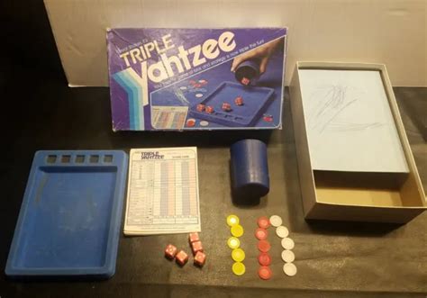 Vintage Triple Yahtzee Dice Game Triple Milton Bradley 1982 1390