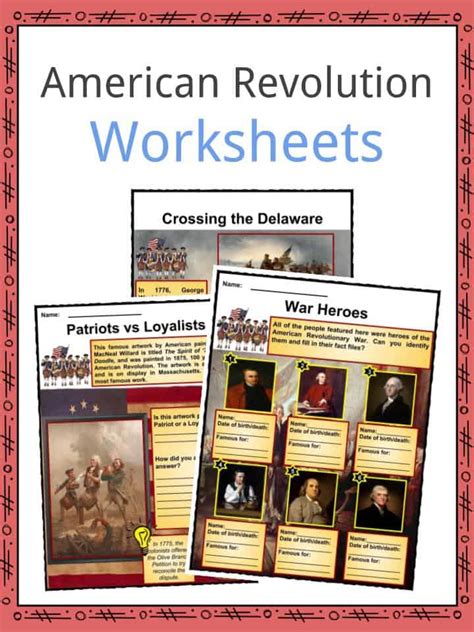American Revolution Worksheets Facts Timeline And Key Battles For Kids