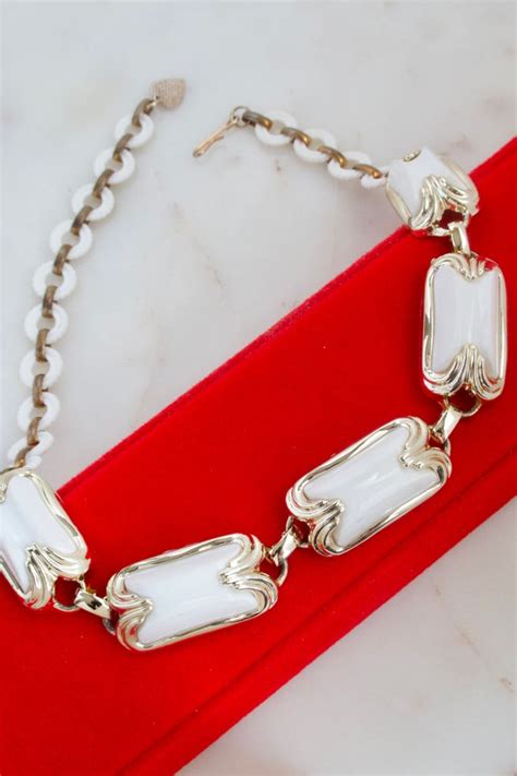 Vintage White Thermoset Gem