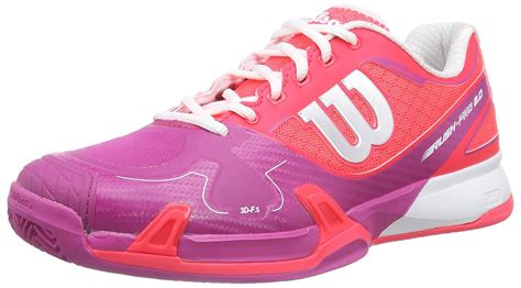 Wilson Womens Rush Pro 20 Clay Court W Neon Red Wf 8 Tennis Shoes