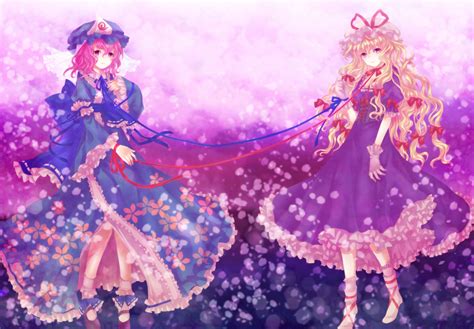 Blonde Hair Cherry Blossoms Dress Flowers Gloves Hat Japanese Clothes