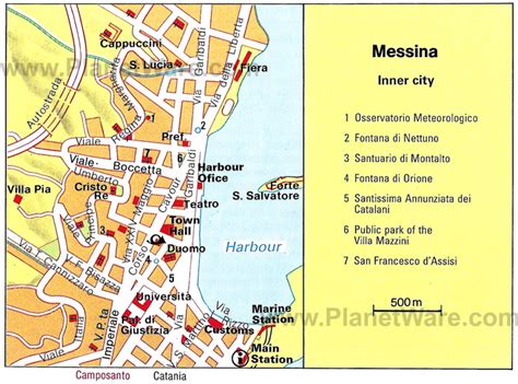 Messina Map Italy