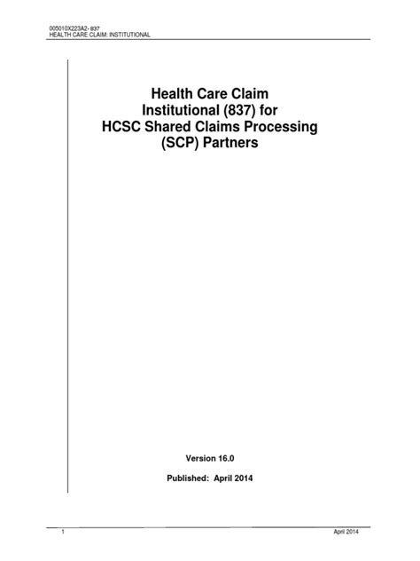 Hipaa 837 Inst Health Insurance Portability And Accountability Act