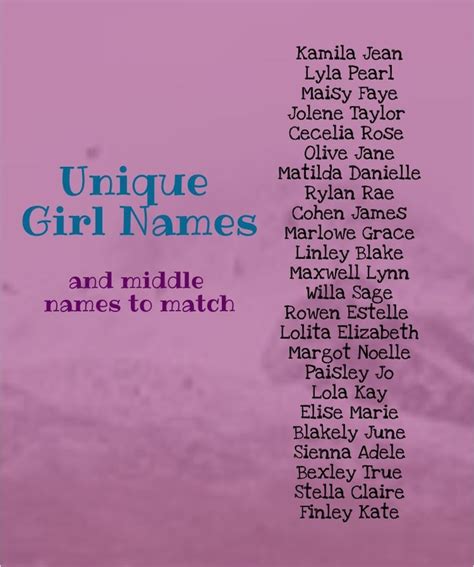 Good Middle Names For Girls Indymilo
