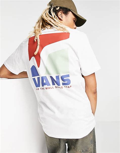 Vans Swoop V Back Print T Shirt In White Asos