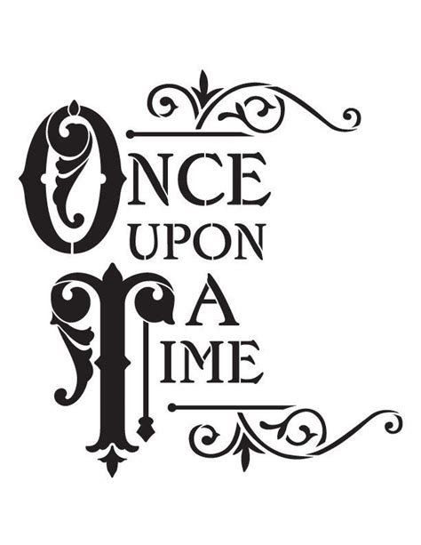 Once Upon A Time Word Art Stencil X Disney Silhouettes Stencils Stencil Patterns