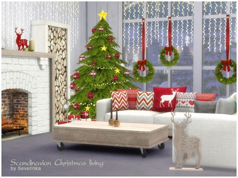 Sims 4 Ccs The Best Scandinavian Christmas Living By Severinka