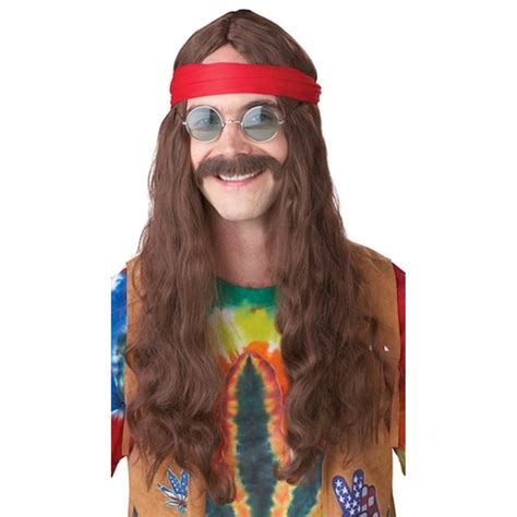 Costume King® Hippie Man Brown Groovy 70s Men Costume Wig And Moustache The Warehouse