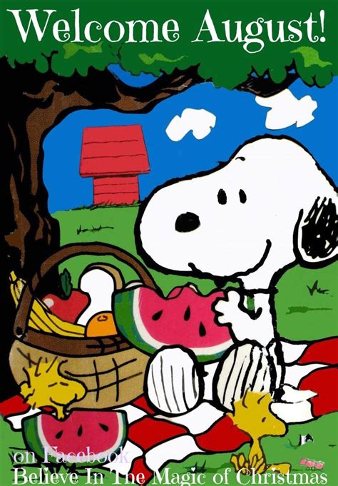 Snoopy And Woodstock Welcome August Snoopy Pinterest Snoopy