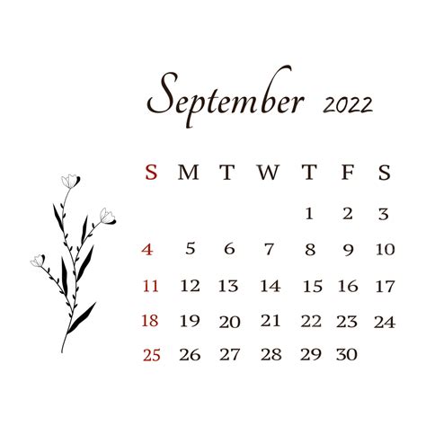 Download Gratuito Di Illustrazione Vettoriale Calendario Settembre 2022