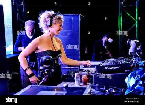 dutch deejay korsakoff lindsay van der eng playing at the laundry day festival in antwerp