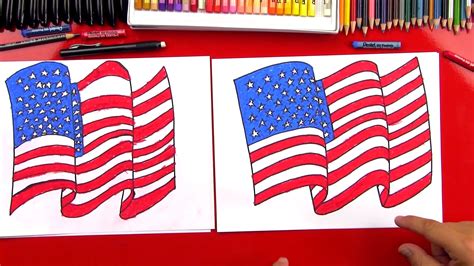 Waving American Flag Drawing At Explore Collection