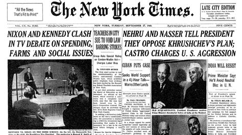 On This Day Nixon And Kennedy Debate First Draft Political News