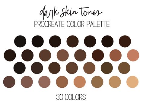 Skin Tones Procreate Color Palette Pour Ipad 6 Palett