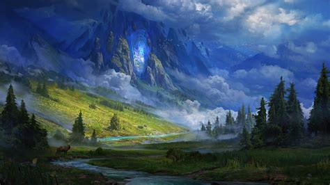 Fantasy Mountain Landscape K Wallpaper