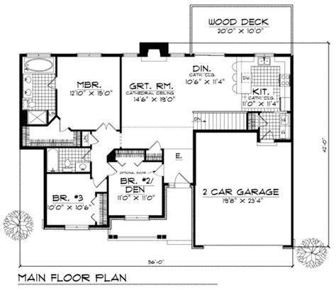 Traditional Style House Plan 3 Beds 2 Baths 1461 Sqft Plan 70 131