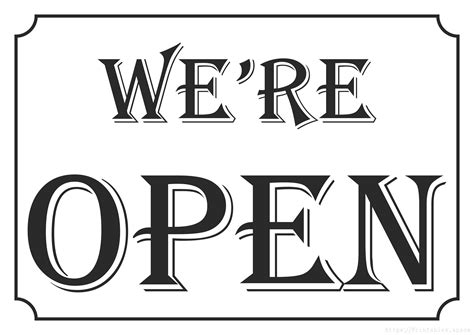 We Are Open Sign Printable
