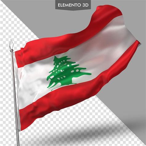 Premium Psd Flag Of Lebanon Premium 3d Render