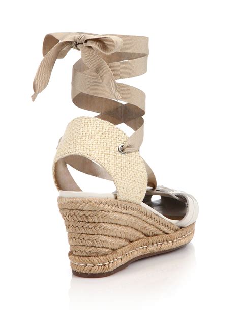 Lyst Schutz Marisol Woven Leather Espadrille Wedge Sandals In Natural