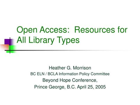 Ppt Open Access Resources For All Library Types Powerpoint