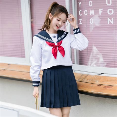 Korean School Uniform Girls Jk Navy Sailor Suit For Women Japanese