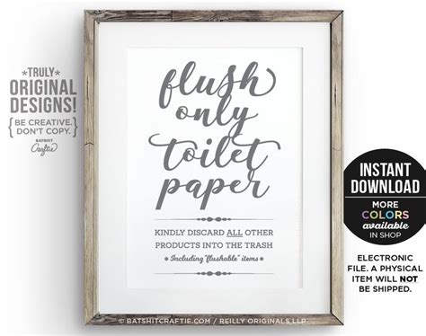 Only Flush Toilet Paper Sign Printable Get What You Need For Free
