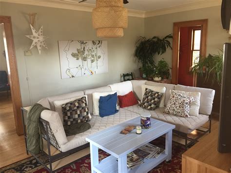 Give the illusion of floating your furniture by slightly pulling it away from one or two walls and blocking the space created. Living room floating sectional couch arrangement | Living room, Home decor, Home