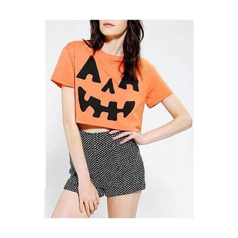 Pumpkin Crop Top Found On Polyvore Featuring Polyvore Halloween