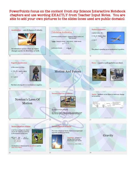 Force Motion Physical Science Notes Powerpoint Test Editable