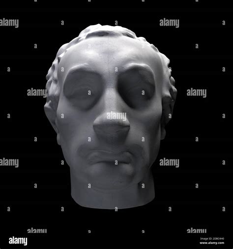 Monochrome 3d Rendering Illustration Of Head Bust Classical Sculpture