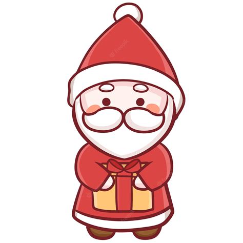 Feliz Navidad Año Nuevo Dibujos Animados Chibi Veator 29 Vector Premium