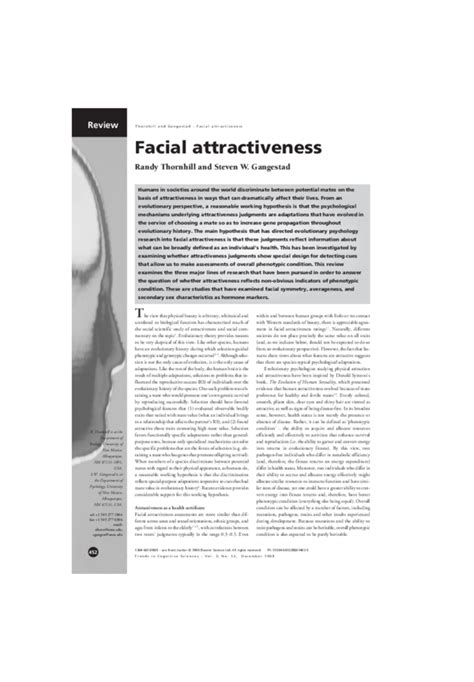 pdf facial attractiveness randy thornhill