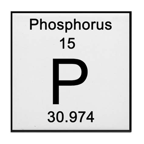 Periodic Table Phosphorus Tile Coaster By Sciencelady