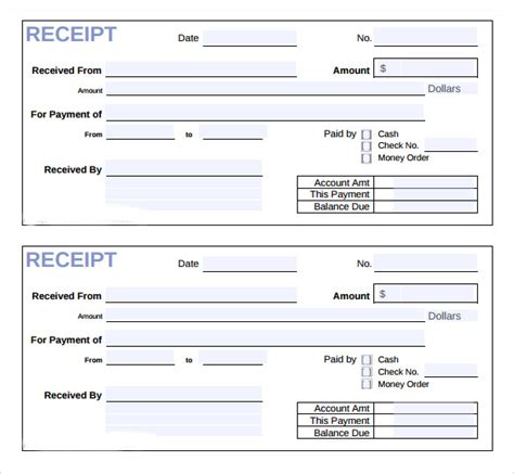 sample invoice receipt templates   ms word