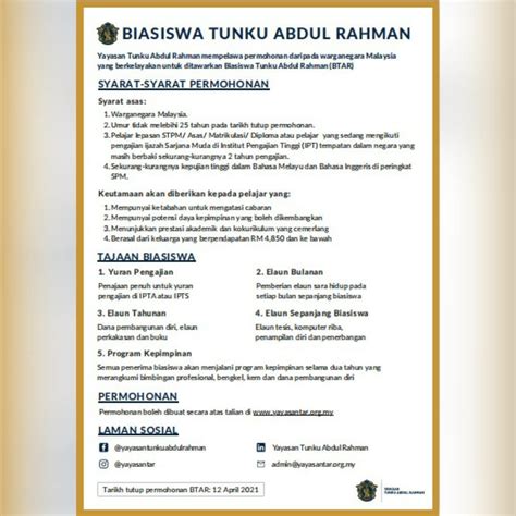 We did not find results for: Biasiswa Tunku Abdul Rahman 2021 | UPSI | Portal Rasmi ...