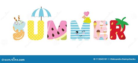 Summer Letters Clipart
