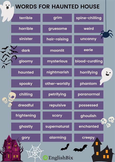 50 Adjective Words To Describe A Haunted House Englishbix