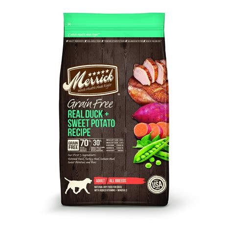 Merrick Grain Free Real Duck And Sweet Potato Recipe Dry Dog Food 25 Lb