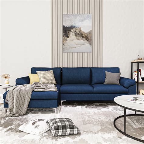 Kepooman Modern L Shaped Convertible Sofa Sectional Sofa Bed For Small