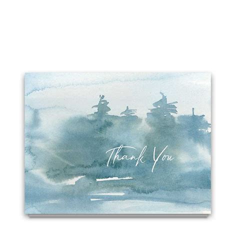 Wedding Thank You Cards Forest Watercolor Modern Script
